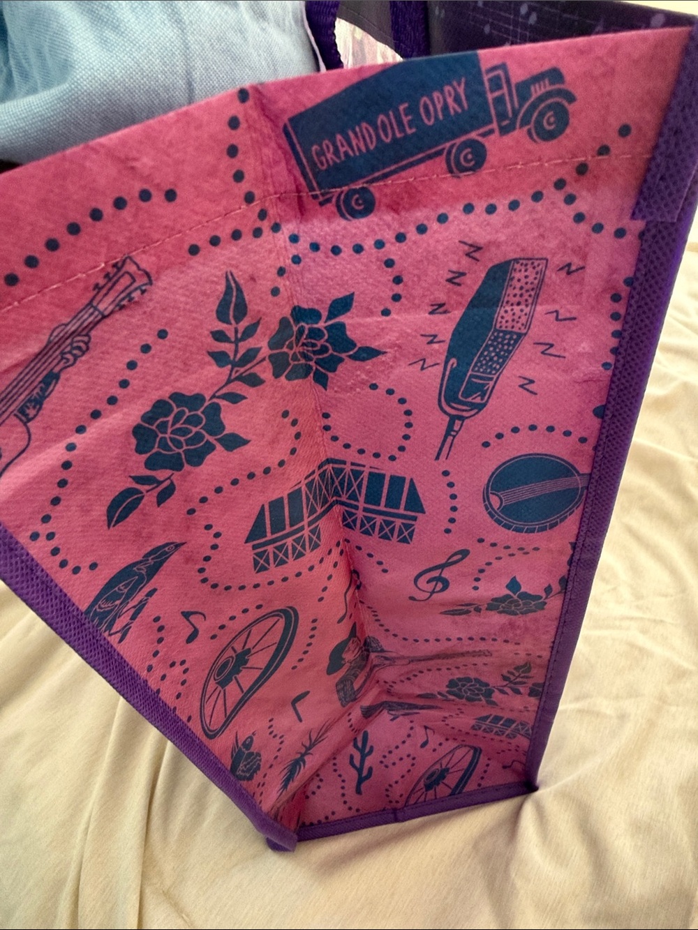 Opry 100 Years Purple Reusable Tote Bag - Picture 3 of 4
